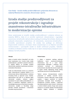 Izrada studije predizvodljivosti za projekt