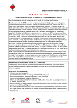 MOJE SRCE &ndash; MOJ ŽIVOT Zdravstvena