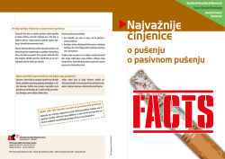 Najvažnije cˇinjenice - Arbeitsgemeinschaft Tabakpr&auml;vention Schweiz