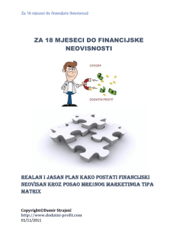 ZA 18 MJESECI DO FINANCIJSKE NEOVISNOSTI