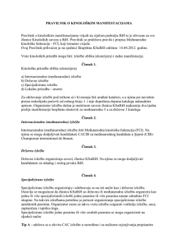 PRAVILNIK O KINOLO&Scaron;KIM MANIFESTACIJAMA