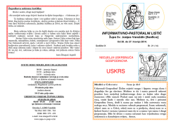 INFORMATIVNO-PASTORALNI LISTIĆ