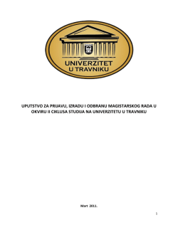 Upustvo za izradu i odbranu magistarskog rada