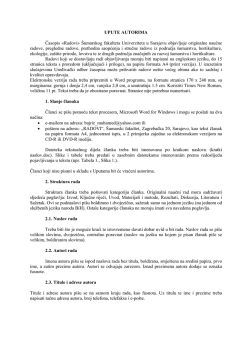 UPUTE AUTORIMA - &Scaron;umarski fakultet