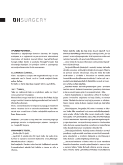 Uputstvo - BH hirurgija/kirurgija