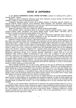 Izvod iz zapisnika sa 10. sjednice Općinskog vijeća