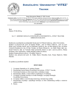 SVEUČILI&Scaron;TE / UNIVERZITET "VITEZ"