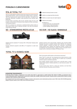 PONUDA S CJENOVNIKOM TOTAL TV U SVAKOJ SOBI HD DVR