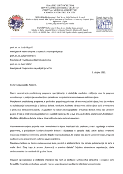 prof. dr. sc. Josip Grgurić Predsjednik Radne skupine za