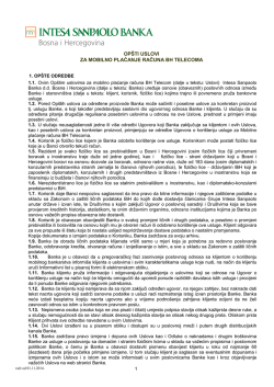 Op&scaron;ti uslovi za mobilno plaćanje računa BH Telecoma