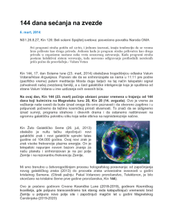 144 dana Sećanja na zvezde - Foundation for the Law of Time