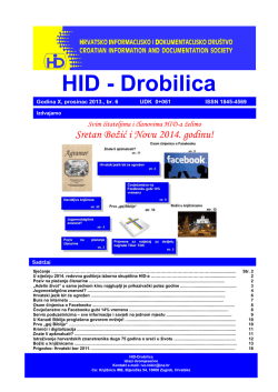 ovdje - Hrvatsko informacijsko i dokumentacijsko dru&scaron;tvo