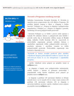 Novosti u Programu ruralnog razvoja BILTEN BROJ 11