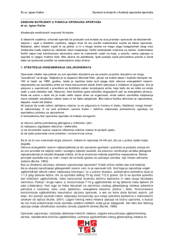 osnovni nutrijenti u funkciji oporavka sportaša