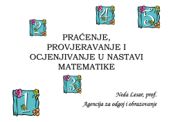 praćenje, provjeravanje i ocjenjivanje u nastavi matematike