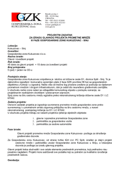 Projektni zadatak - Gospodarska zona Kukuzovac