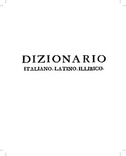 Ardelio Della Bella, Instruzioni grammaticali della lingua illirica