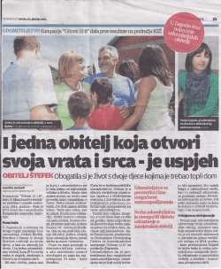 IIjedna obitelj koja otvori svoja vrata isrca&middot; je uspjeh