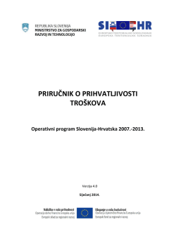 Priručnik o prihvatljivosti tro&scaron;kova