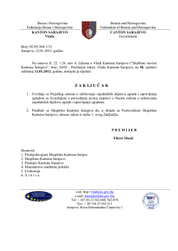 Z A K LJ U Č A K - Skup&scaron;tina Kantona Sarajevo
