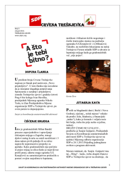 CRVENA TRE&Scaron;NJEVKA - SDP Tre&scaron;njevka sjever Zagreb