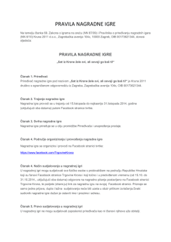 Pravila nagradne igre za FB