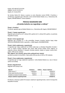 PRAVILA NAGRADNE IGRE - Hrvatski ko&scaron;arka&scaron;ki savez