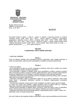 Nacrt prijedloga Odluke o organizaciji i načinu naplate