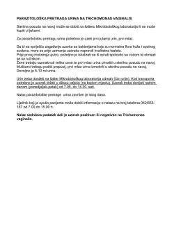 PARAZITOLO&Scaron;KA PRETRAGA URINA NA TRICHOMONAS
