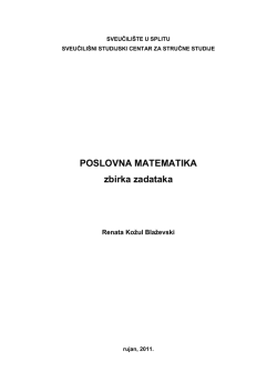 POSLOVNA MATEMATIKA zbirka zadataka
