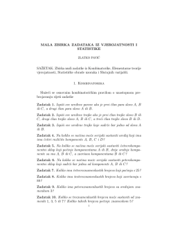 Mala zbirka zadataka iz vjerojatnosti i statistike