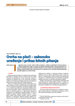 uređenje i prikaz bitnih pitanja