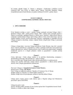 Statut - privredna komora grada Mostara
