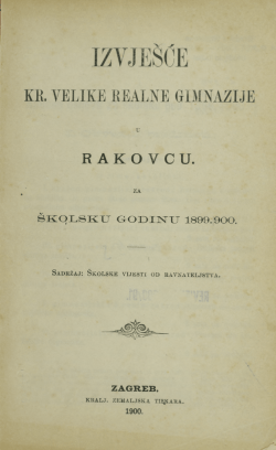 RAKOVCU. - Gimnazija Karlovac