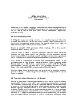 Izvješće Uprave o poslovanju