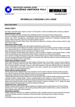 Informacija o obvezama u 2014. godini