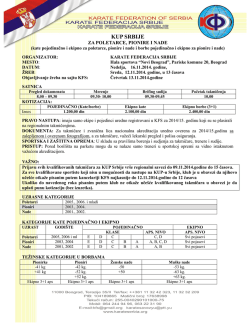 Dopis KFS - Karate Federacija Srbije