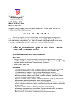 Stručni uvjeti, opis poslova, pravni izvori za testiranje, podaci o plaći