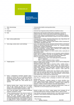 INFORMACIONI LIST MASTERCARD REVOLVING