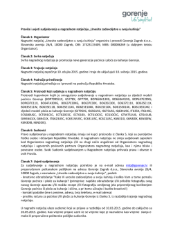 Pravila i uvjeti sudjelovanja u nagradnom natječaju