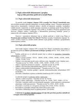 2. Popis sektorskih dokumenata i propisa koje je bilo potrebno