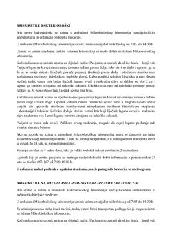 Bris uretre bakteriološki Bris uretre na Mycoplasma hominis i