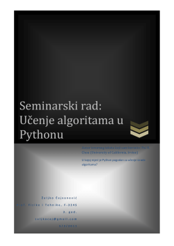 Seminarski rad: UĊenje algoritama u Pythonu