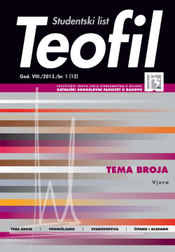 br. 1 (2013.) - Katolički bogoslovni fakultet u Đakovu