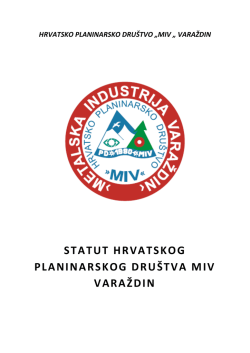 statut hrvatskog planinarskog dru&scaron;tva miv varaždin