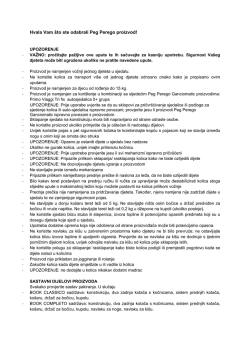 Hvala Vam &scaron;to ste odabrali Peg Perego proizvod!