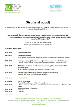 Program simpozija OBNOVA ZA&Scaron;TIĆENIH KULTURNIH