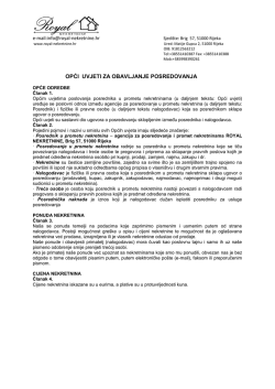 opći uvjeti za obavljanje posredovanja