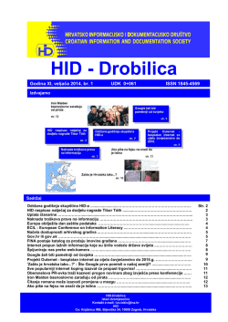ovdje - Hrvatsko informacijsko i dokumentacijsko dru&scaron;tvo