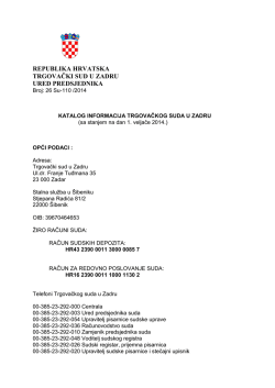 Katalog informacija - Trgovački sud u Zadru